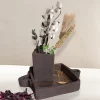 Mini plateau et vase céramique artisanaux en grès noir | Terre Paisible