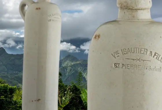 j’ai ressenti lors de ma visite à La Saga du Rhum aujourd’hui. Parmi les trésors exposés, une pièce en particulier a capté toute mon attention : la première bouteille en grès