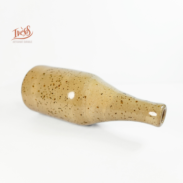 Soliflore bouteille en grès pyrité U Granitu | Décoration céramique artisanale